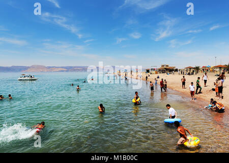 Die wunderschönen Roten Meer Strand südlich von Aqaba. Stockfoto