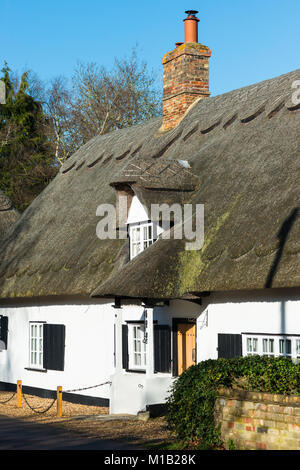 Boot- und Slipper Cottage, gemeinsame Lane, Hemingford Abbots, Cambridgeshire, England, UK. Stockfoto