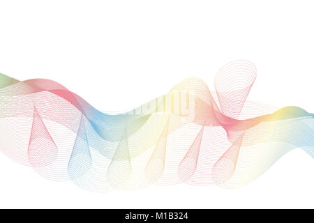 Wave Linien wellig abstrakt Bunt für Broschüre und Website Design auf weißem Hintergrund. Vector Illustration Stockfoto