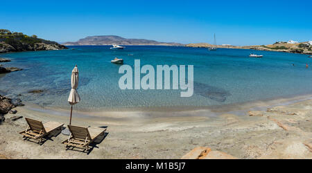 Blick auf den Strand. Schinoussa Insel. Griechenland Stockfoto