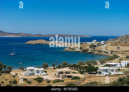 Blick auf den Strand. Schinoussa Insel. Griechenland Stockfoto