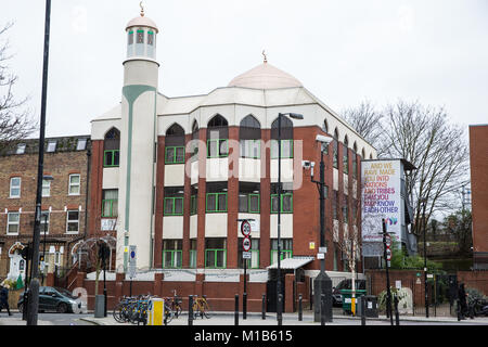 London, Großbritannien. 27. Januar, 2018. Der Finsbury Park Moschee. Stockfoto
