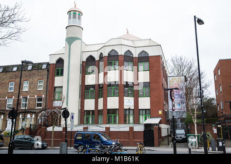 London, Großbritannien. 27. Januar, 2018. Der Finsbury Park Moschee. Stockfoto