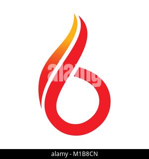 Abstract 6 Feuer Symbol Logo Vector Graphic Design Stock Vektor