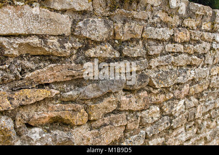 Nahaufnahme einer mittelalterlichen Mauer Stockfoto