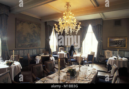 Niederlande. Maastricht. Schloss namens Chateau Neercanne. Restaurant. Stockfoto