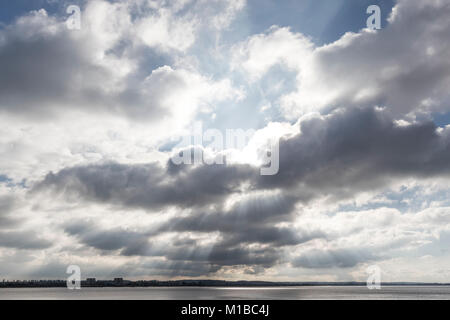 Die große Fluss Severn Estuary von tintern Dock, Gloucestershire. Stockfoto