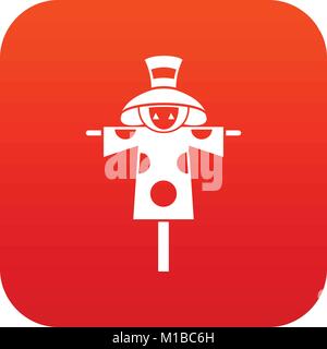 Vogelscheuche Symbol digital Rot Stock Vektor