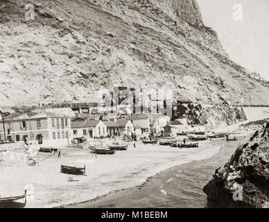 Fischerboote, Catalan Bay Gibraltar, um 1890 Stockfoto