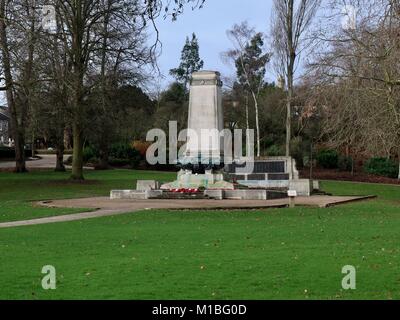 Kriegerdenkmal in Christchurch Park, Ipswich, Suffolk. Januar 2018. Stockfoto