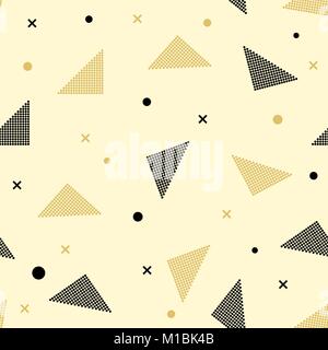 Zusammenfassung nahtlose Muster. Nahtlose Muster mit Dreiecken. Gold schwarzes und weißes Dreieck Muster. Vector Illustration Stock Vektor