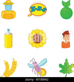 Kleines Insekt Symbole, Cartoon Stil Stock Vektor