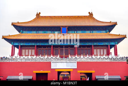 Hinteres Gatter himmlische Reinheit Gugong Verbotene Stadt Graben Canal Plaace Wand Beijing China. Der Kaiserpalast in den 1600er Jahren in der Ming Dynastie errichtet Stockfoto