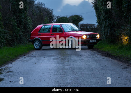 VW Golf MKII ShowCar Land's End Cornwall Stockfoto