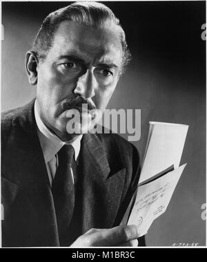 Paul Lukas, Werbung Portrait für den Film, "Adresse unbekannt", Columbia Pictures, 1944 Stockfoto