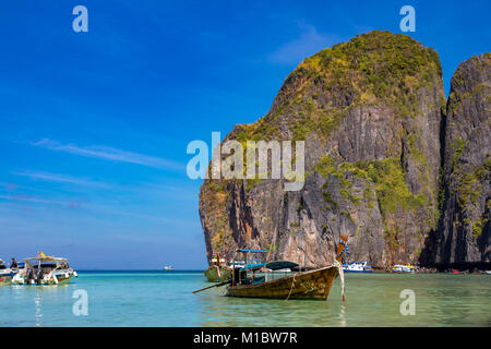 Phuket, Krabi, Phi Phi Island. Maya Bay auf Koh Phi Phi Lee Stockfoto