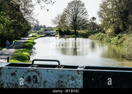 Maton Lock 49 auf der Kennet and Avon Canal, Devizes, Wiltshire, Großbritannien Stockfoto