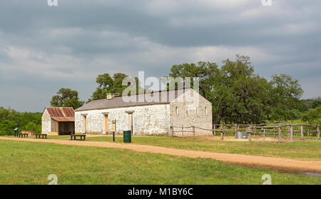 Texas, Hill Country, Fredericksburg, Fort Martin Scott, frontier Armee post 1848-1853, original Pförtnerloge Stockfoto