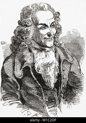 François-Marie Arouet, 1694 - 1778, auch durch seine Nom de plume Voltaire bekannt. Französischen Aufklärung Schriftsteller, Historiker und Philosoph. Von Station und Lock's illustrierte Geschichte der Welt, veröffentlicht C 1882. Stockfoto