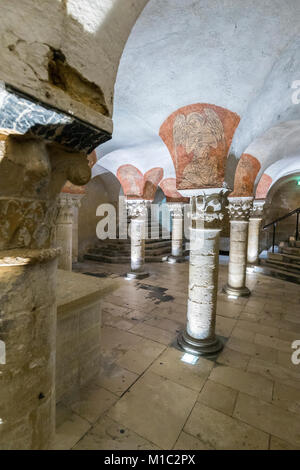 Kathedrale Notre Dame de Bayeux Krypta, Calvados, Basse-Normandie, Frankreich, Europa Stockfoto