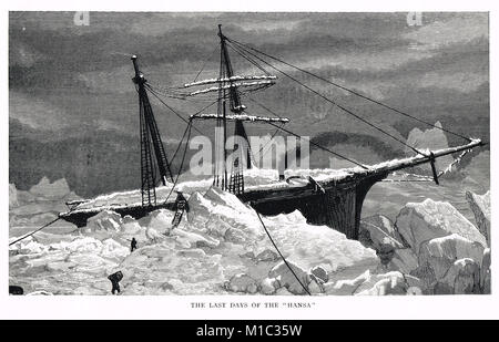Die Hansa im Packeis gefangen, Zweite Deutsche North Polar Expedition, 1869 Stockfoto
