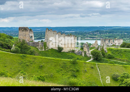 Château Gaillard über Les Andelys, Eure, Normandie, Frankreich, Europa Stockfoto