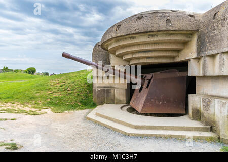 Longues-sur-Mer batterie Longues-sur-Mer, Normandie, Frankreich, Europa Stockfoto
