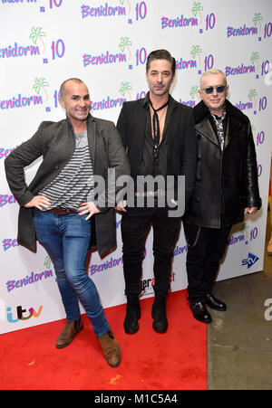 Louie Spence, Jake Canuso und Holly Johnson während der Benidorm ist 10 Veranstaltung, im Mayfair Curzon, London statt. Bild Datum: Montag, 29. Januar 2018. Photo Credit: Matt Crossick/PA-Kabel Stockfoto