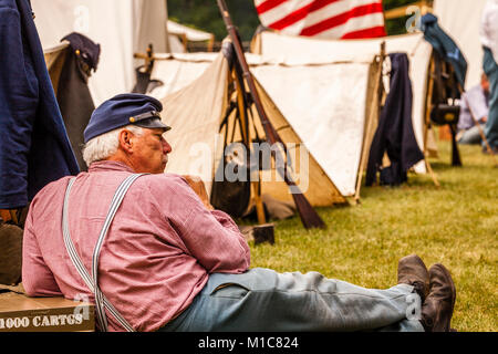 Bürgerkrieg Encampment Paxton, Massachusetts, USA Stockfoto