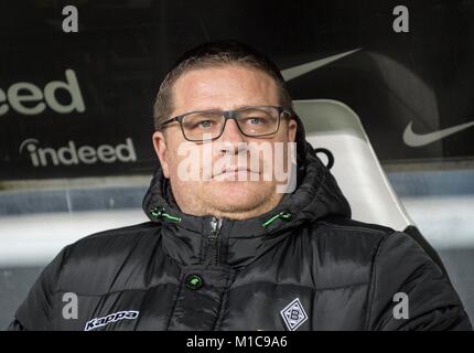 Frankfurt, Deutschland. 26 Jan, 2018. Sportdirektor Max Eberl (MG) Fussball 1. Fussballbundesliga, 20. Spieltag, Eintracht Frankfurt (F) - Borussia Mönchengladbach (MG), am 26.01.2018 in Frankfurt/Deutschland. | Verwendung der weltweiten Kredit: dpa/Alamy leben Nachrichten Stockfoto