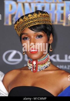 Los Angeles, CA, USA. 29 Jan, 2018. Janelle Monae in der Ankunftshalle für Marvel Studios black panther Premiere, die Dolby Theater in Hollywood und Highland Center, Los Angeles, CA 29. Januar 2018. Credit: Elizabeth Goodenough/Everett Collection/Alamy leben Nachrichten Stockfoto