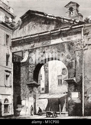 Porticus Octaviae, Portikus der Octavia, Rom, Italien, 19. Jahrhundert Stockfoto