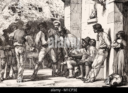 Morra Spieler in Rom, Italien, 19. Jahrhundert Stockfoto