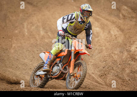 Ben Roberts auf der KTM an der NGR und ACU östlichen EVO Solo Motocross Meisterschaften, Cadders Hill, Lyng, Norfolk, Großbritannien. Stockfoto