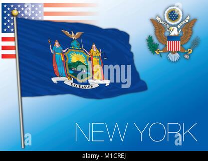 New York Federal State Flag, United States Stock Vektor