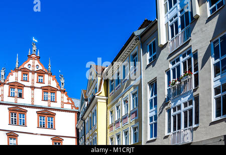 Historische Gebäude auf dem Marktplatz in Coburg, Bayern, Deutschland Stockfoto