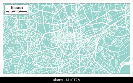 Essen Deutschland Stadtplan im Retro-stil. Übersichtskarte. Vector Illustration. Stock Vektor