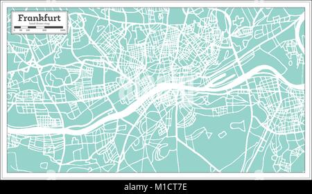 Frankfurt Deutschland Stadtplan im Retro-stil. Übersichtskarte. Vector Illustration. Stock Vektor