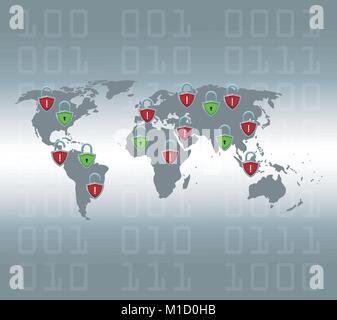 Cyber Security Icons Stock Vektor