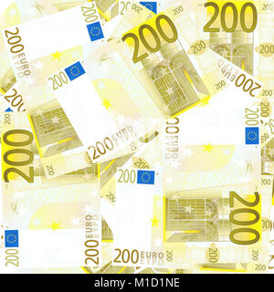 200 Euro Banknoten Überschneidungen, jede andere Stockfoto