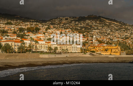 Panorama der Stadt, Altstadt, Funchal, Madeira, Portugal, Stadtpanorama, Altstadt Stockfoto