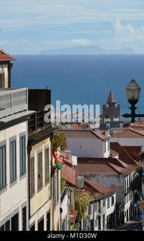 Kegelbahn, calcado de Pico, Obere Stadt, Funchal, Madeira, Portugal, Gasse, Calcado de Pico, Landgasthof Zu Den 3 Sternen Stockfoto