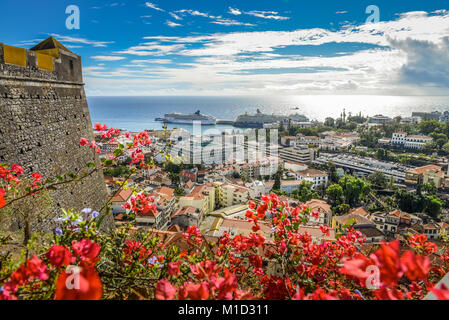 Fortaleza do Pico, Panorama der Stadt, Funchal, Madeira, Portugal, Fortaleza do Pico, Stadtpanorama Stockfoto