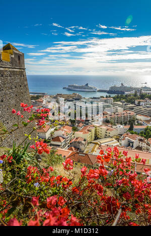 Fortaleza do Pico, Panorama der Stadt, Funchal, Madeira, Portugal, Fortaleza do Pico, Stadtpanorama Stockfoto