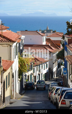 Kegelbahn, calcado de Pico, Obere Stadt, Funchal, Madeira, Portugal, Gasse, Calcado de Pico, Landgasthof Zu Den 3 Sternen Stockfoto