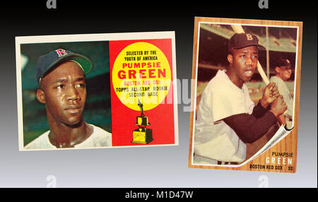 1959 Pumpsie Grün war der erste African American baseball players für den Boston Red Sox, der letzte vor - Erweiterung der Major League Club zu integ zu spielen Stockfoto