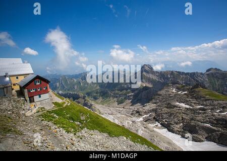 Landschaft der Alpstein und Säntis, die sind eine Untergruppe der Appenzeller Alpen in der Schweiz Stockfoto