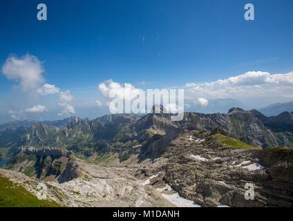 Landschaft der Alpstein und Säntis, die sind eine Untergruppe der Appenzeller Alpen in der Schweiz Stockfoto