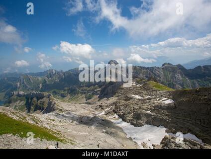 Landschaft der Alpstein und Säntis, die sind eine Untergruppe der Appenzeller Alpen in der Schweiz Stockfoto