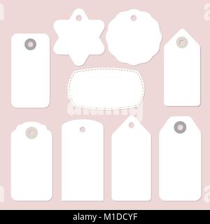 Legen Sie Papier vintage Frames, Geschenk- und Preisschilder und Etiketten. Isolierte Vektorobjekte. Stock Vektor